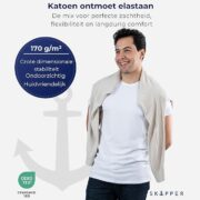 SKIPPER Pack of 3 Men's Crew Neck T-Shirt Basic T-Shirts in White I Undershirt made of 95% Cotton and 5% Elastane | Short Sleeve Undershirt for Men I OEKO-TEX Certified - Image 2